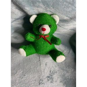 Plush Christmas Teddy Bear Toy Stuffed Animal Rare Design Vintage 7 inches